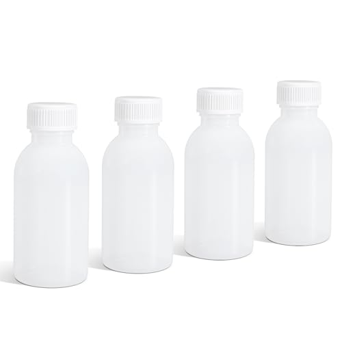 DEMORA 3.4oz Leakproof HDPE Wide Mouth Bottles, Translucent 4 Pack - color: Translucent, size: 3.4 oz