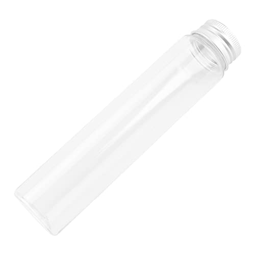 40 PCS 110ml Clear Plastic Test Tubes with Screw Caps, 140 x 32mm Flat Test Tubes, Plastic Storage Tubes for Bath Salt and Candy Storage, Science Party Favors