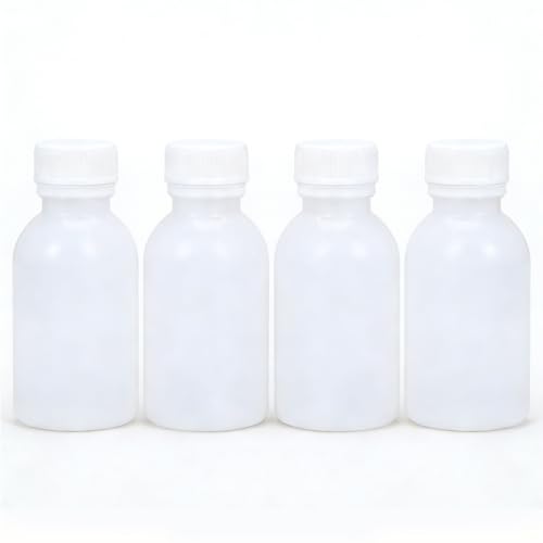 4 oz Leakproof HDPE Wide Mouth Bottles, Food Grade Translucent Plastic Sample Bottles with Sealed Caps, 4 Pack - color: Translucent, size: 4 ounces
