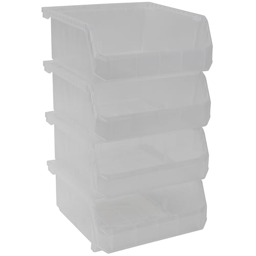ReadySpace Medium-Wide Stackable Plastic Storage Bins, 4-Pack, Clear - color: Clear, size: Medium-Wide, 4-Pack