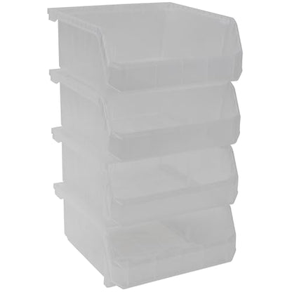 ReadySpace Medium-Wide Stackable Plastic Storage Bins, 4-Pack, Clear - color: Clear, size: Medium-Wide, 4-Pack