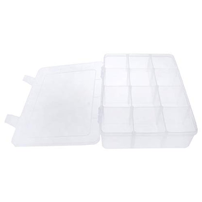 Xiaoyztan Bead Organizer Box Adjustable Dividers 8 Grids Clear 8.8x6.6 Inch - size: 8.8x6.6x2.3 in