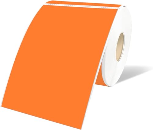 STARLIBOO 3"X5" Rectangle Colored Labels, Removable Moving Labels for Boxes, Permanent Warehouse Moving Stickers Square Label (250Labels, Orange) - color: Orange, size: 3*5 inch