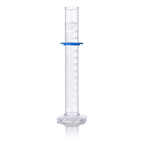 Graduated Cylinder, Globe Glass, 250mL, Class A, to Deliver (TD), Dual Grads, 3.3 Borosilicate Glass, ASTM E1272, 1/Box - size: 250 mL
