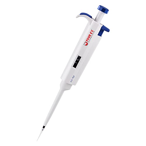 FOUR E'S SCIENTIFIC 0.5-10μL Pipette, Single-Channel Adjustable Pipettor - size: 02 (0.5-10ul)