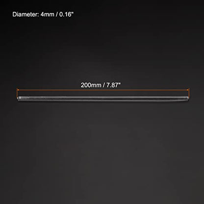 MECCANIXITY 3.3 Borosilicate Glass Stick 7.87" Length 4mm Dia Stir Rod Mixing Tools with Both Ends Round for Lab Kitchen Science 6Pcs - size: 7.87"