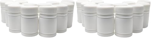 50PCS White Empty Solid Plastic Bottle Case Holder Container Vials Box with Screw Cap for Powder Sample Storage (30ml/1OZ) (Pack of 2) - size: 50 Count (Pack of 2)
