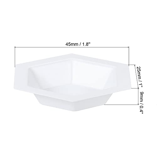 PATIKIL Hexagonal Weigh Boats, 10 Pack Plastic Small Scale Trays Powder Dispenser for Weighing Mixing, White