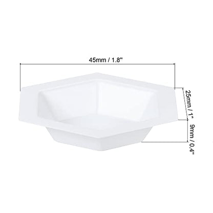 PATIKIL Hexagonal Weigh Boats, 10 Pack Plastic Small Scale Trays Powder Dispenser for Weighing Mixing, White
