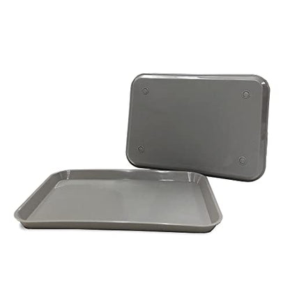 Gray Dental Autoclavable Plastic Instrument Set Up Flat Tray (13.25 Inches x 9.75 Inches, Size B) By PlastCare USA - color: Gray