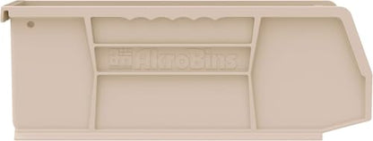 Akro-Mils 30224 AkroBins Plastic Hanging Stackable Storage Organizer Bin, 11-Inch x 4-Inch x 4-Inch, Stone, 12-Pack - color: Stone