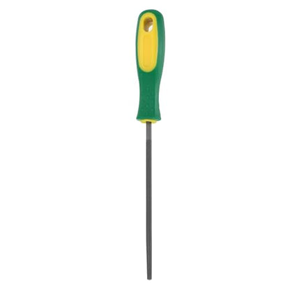 HARFINGTON 6" Round Coarse Cut File Double Cut Teeth Coarse Metal File High Carbon Steel T12 with Plastic Handle for Metal Wood Finishing Roughing, Grey/Yellow-Green - size: 6", style: Coarse Cut