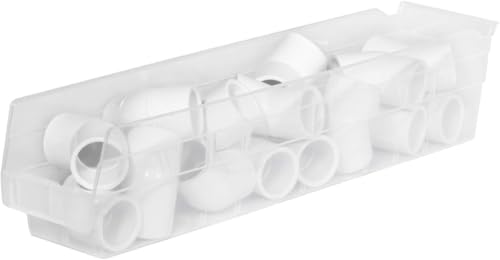 Akro-Mils 30128 Plastic Nesting Shelf Bin Box, (18-Inch x 4-Inch x 4-Inch), Clear, (12-Pack) - color: Clear