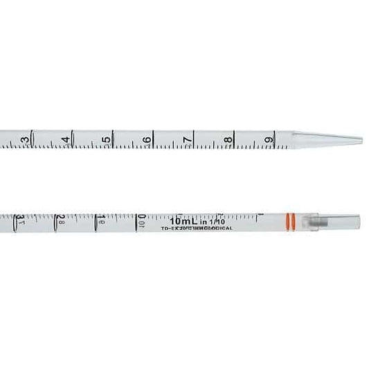 CELLTREAT Scientific Products Standard-Length Serological Pipette, 10mL, Indv. Wrap, Paper/Plastic, Autoclave; 200/Cs - size: Increments mL 0.1 - Package Of 50