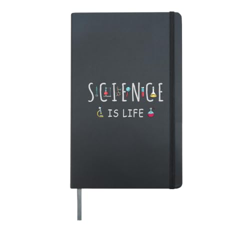 Science Is Life Lab Experiment Research Discovery Hardcover Journal, Black