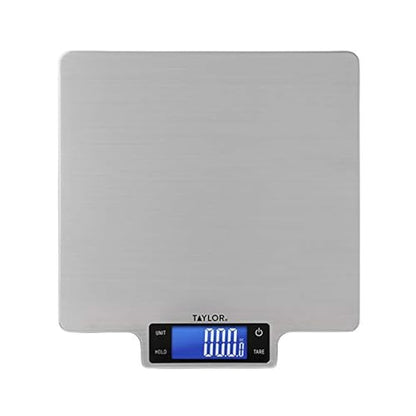 Taylor 22lb Ultra-Precise Digital Stainless Steel Household Kitchen Scale, One, Silver - size: 22 LB