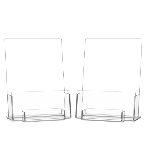 HIIMIEI Brochure and Business Card Holder: Acrylic Flyer Holder 5.5 x 8.5 - size: 5.5x8.5