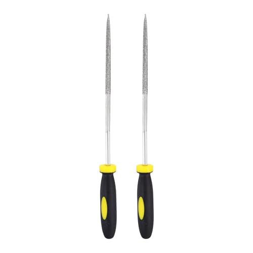 HARFINGTON 2Pcs Diamond File 3x148mm 120 Grit Diamond Needle Square Files - size: 3 x 148mm