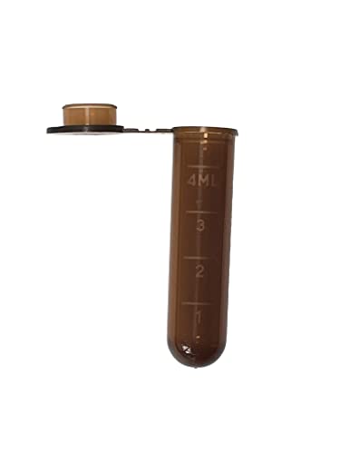 5ml 300 PCS Plastic EP Tube Round Bottom Centrifuge Tube with Snap Cap for Light Sensitive Samples, Autoclavable (Amber) - color: Amber