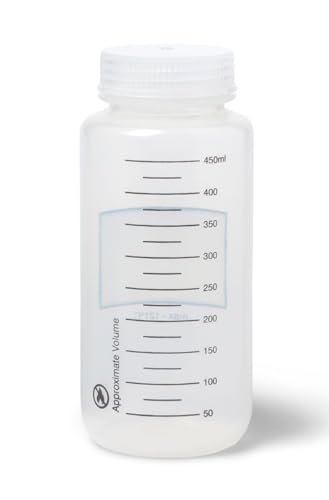 United Scientific® Unistore™ - Sample Containers with Lids - Polypropylene Wide Mouth Graduated Reagent Bottle - 16 Oz Bottles (500ml) Multi-Purpose Plastic Bottles with Lids, 1 Each - size: 16.9 Ounces