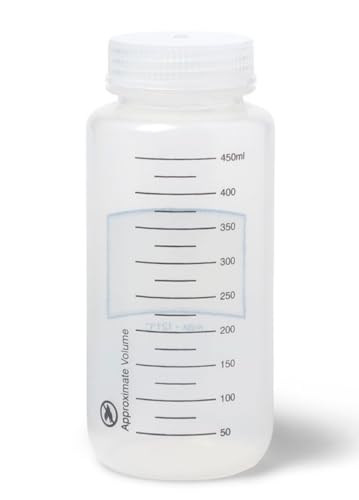 United Scientific® Unistore™ - Sample Containers with Lids - Polypropylene Wide Mouth Graduated Reagent Bottle - 16 Oz Bottles (500ml) Multi-Purpose Plastic Bottles with Lids, Pack of 12