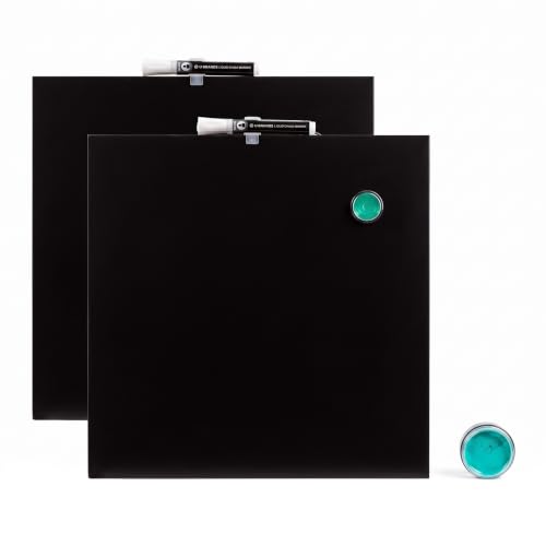U Brands Square Frameless Magnetic Chalk Board, 14 x 14 Inches, Black (468U00-04) (Pack of 2) - size: 14"W x 14"H (Pack of 2)