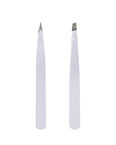 Amazon Basics Precision Eyebrow Tweezers for Fine Hair Removal, Stainless Steel, 2 Pack