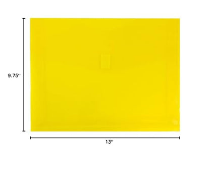 JAM PAPER Plastic Expansion Envelopes with Hook & Loop Closure - Letter Booklet - 9 3/4 x 13 with 2 Inch Expansion - Yellow - 12/Pack - color: Yellow, size: 2" Expansion