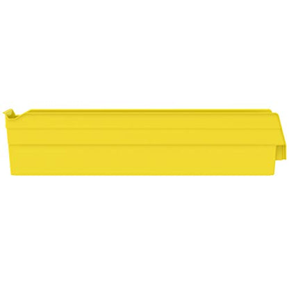 Akro-Mils 30128 Plastic Nesting Shelf Bin Box, (18-Inch x 4-Inch x 4-Inch), Yellow, (12-Pack) - color: Yellow