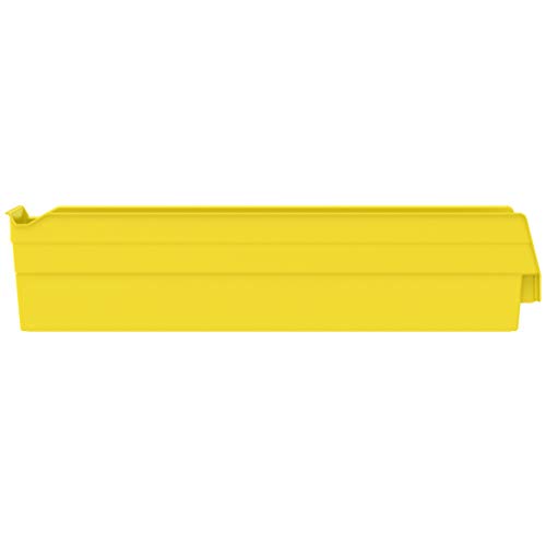 Akro-Mils 30128 Plastic Nesting Shelf Bin Box, (18-Inch x 4-Inch x 4-Inch), Yellow, (12-Pack) - color: Yellow