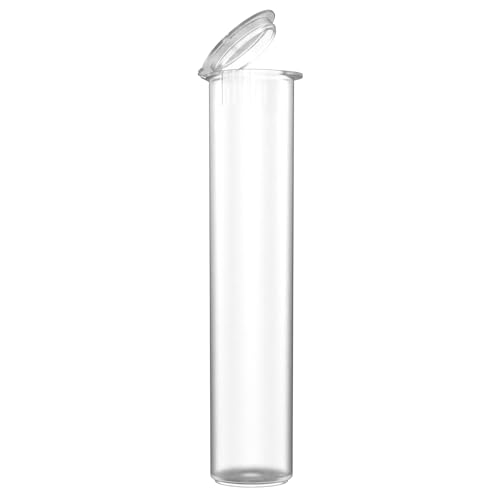 92mm CR Plastic Packaging Pop Top Tubes - Child Resistant Travel Holder Vial Containers - 700 Qty (Clear) - color: Clear