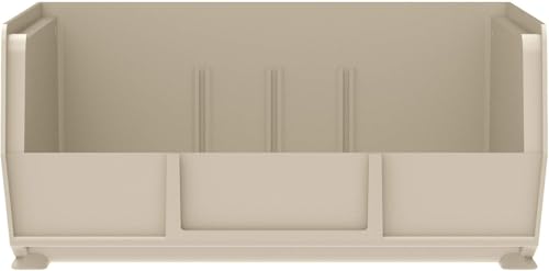 Akro-Mils 30235 AkroBins Plastic Hanging Stackable Storage Organizer Bin, 11-Inch x 11-Inch x 5-Inch, Stone, 6-Pack - color: Stone