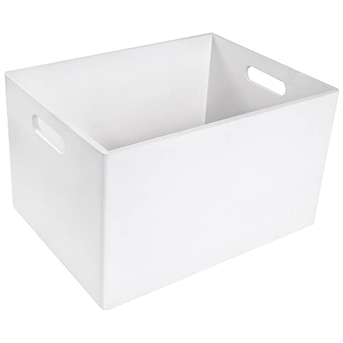 Creative Deco XXL White Wooden Crate Nesting Crate Handles - color: White, size: XXL