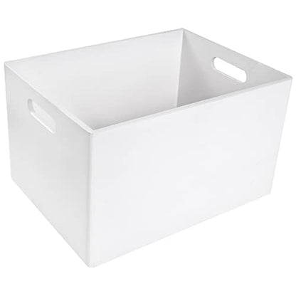 Creative Deco XXL White Wooden Crate Nesting Crate Handles - color: White, size: XXL