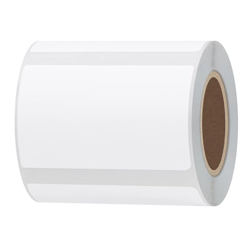 Hybsk 50x30mm Portable Printer Label Paper Multi-Purpose Tear Resistant Direct Thermal Labels Self-Adhesive Stickers Compatible with P50 Label Maker (50x30mm,White Label,4 Rolls) - color: White, size: 4 Rolls
