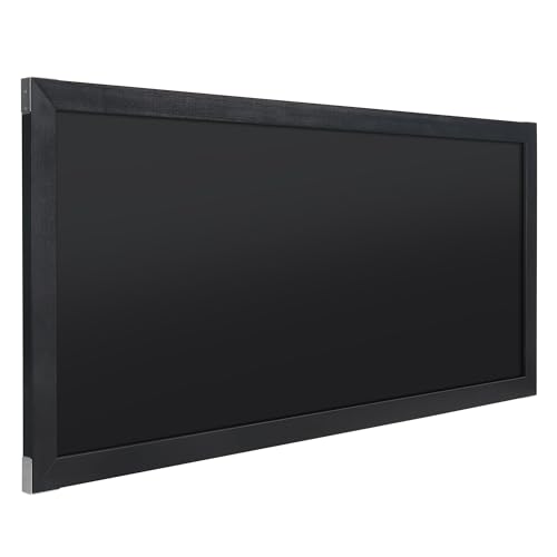 SELEAD Magnetic Chalkboard Words Sign - 55" x 25", Black Solid Wood Frame - color: All Black, size: 25"W x 55"H