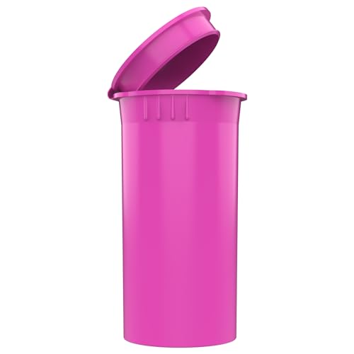 Dragon Chewer 13 Dram CR Plastic Packaging Pop Top Containers - Child Resistant Travel Holder Vial Bottles - 315 qty (Pink) - color: Pink