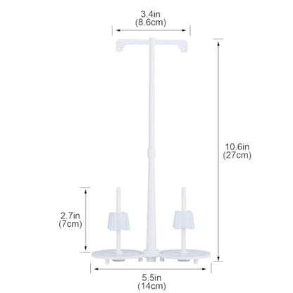 Simthread White ABS Dual Spool Thread Holder for Compatible Sewing Machines - color: White