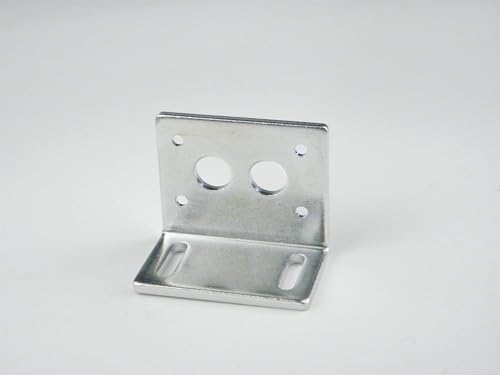 2Pcs 370 Motor Mounting Bracket Holder with Screws, Alloy Steel L-Shape Fixed Seat, DC Worm Geared Motor Holder Bracket for 370 Motor - size: Silver 370 Motor Bracket