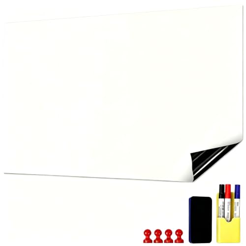 ZNCMRR 47"x16.5" Whiteboard Sticker for Wall White Board Dry Erase Paper - size: 47"W x 16.5"H