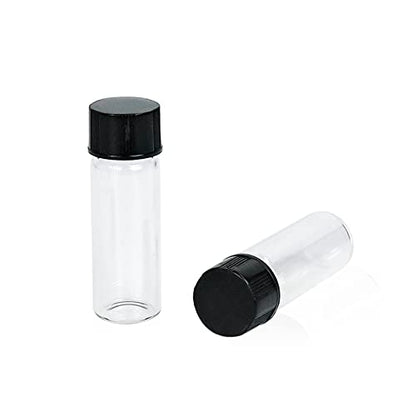 144PCS 1 Dram Clear Borosilicate Glass Liquid Sample Vials with Screw Caps - size: 1dram