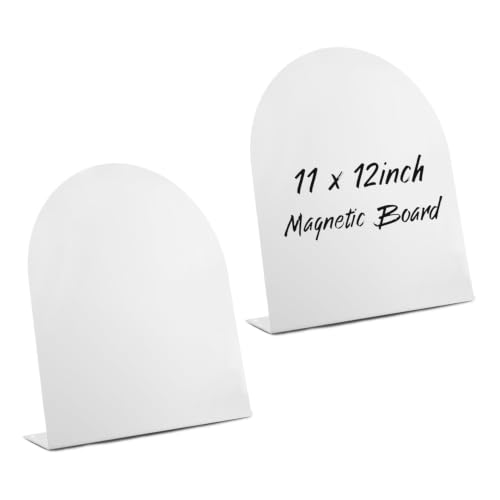 2 Pc Magnetic Board Stand Bulletin Board, 11x12 Inch Black Magnetic Board - color: White-a