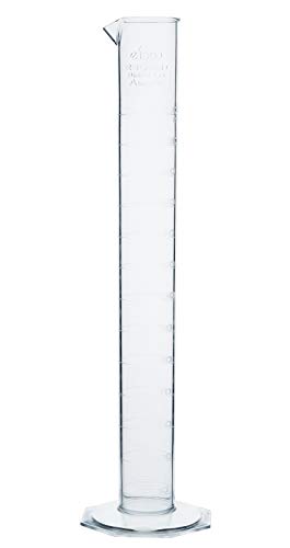 Graduated Cylinder, 250mL - Class A Tolerance - Octagonal Base - TPX Plastic - Industrial Quality, Autoclavable - Eisco Labs - size: 250mL