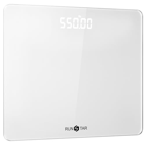 550lb Scale for Body Weight with Ultra-Wide Platform and Large LED Bezel-Less Display, Accurate High Precision Digital Bathroom Scale with Extra-High Capacity - color: Silver