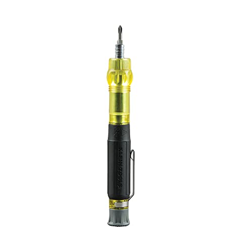 Klein Tools 32614 Multi-bit Precision Screwdriver Set, 4-in-1 Electronics Pocket Screwdriver, Professional Phillips and Slotted Bits, EDC - style: Multi-Bit Screwdriver