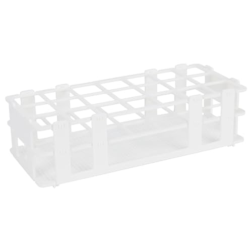 stonylab Test Tube Rack, 1.18 in 21-Place White Plastic Holder Stand Rack, 3-Tier Design and Detachable, for Laboratory Use - size: 30 mm