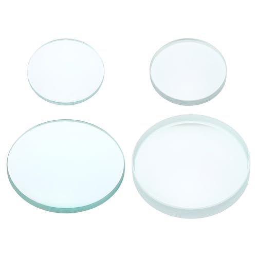 PATIKIL Convex Lens, 50-75 100-100mm Focal Length 30/50mm (1.18/1.97") Diameter Round Glass Magnifying Telescope Lens Trial Set Ground Edge for Lab Physics Class Optics, 4 Pcs - size: 50/-75/100/-100mm FL, 30/50mm Dia.
