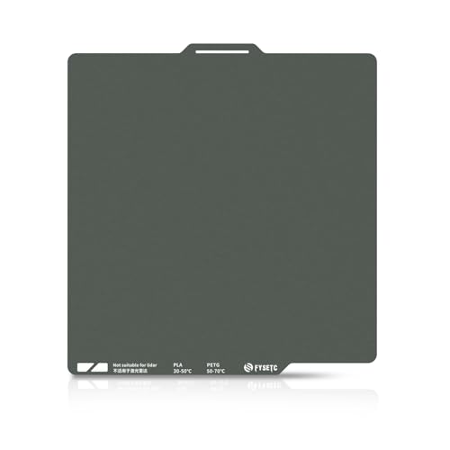 FYSETC 3D Printer Accessories 256mm Build Plate: Gray A1 257X257mm Dual Side Textured PEI Heated Bed Surface Upgrade CryoNix Sheet 10.1 in for P2S P1P P1S X1 X1C X1E Printing Project