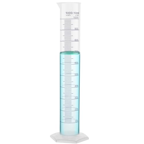 Economic Graduated Measuring Cylinder, Vol.1000ml, PP material, with Blue Printed Graduation,MCP1000A1