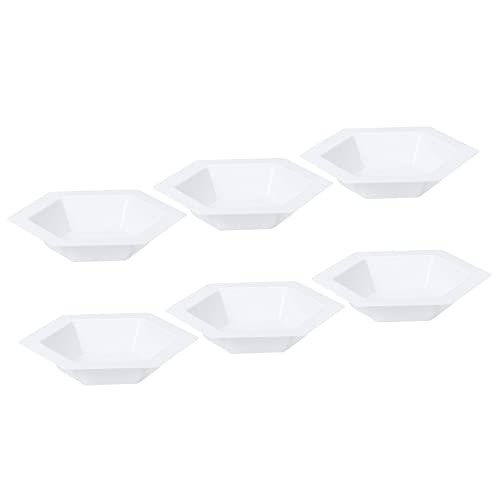 PATIKIL Hexagonal Weigh Boats, 10 Pack Plastic Small Scale Trays Powder Dispenser for Weighing Mixing, White